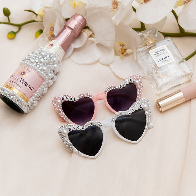 Pink cheap bling sunglasses