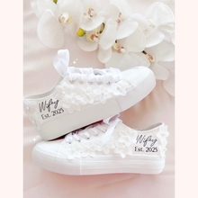 Load image into Gallery viewer, personalized floral sneakers custom wedding and special occasion shoes