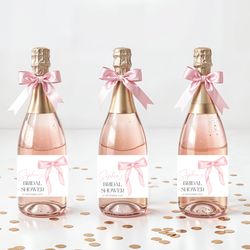 PERSONALISED CHAMPAGNE WINE LABELS BRIDAL SHOWER BRIDEMAID GIFTS MINI CHAMPAGNE BUBBLY