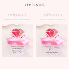 Load image into Gallery viewer, Personalised satin scrunchie bridesmaid proposal cards