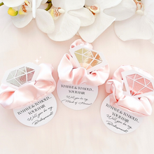 Load image into Gallery viewer, Personalised satin scrunchie bridesmaid proposal cards