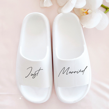 Load image into Gallery viewer, custom text slide slip on shoe with optional pearls