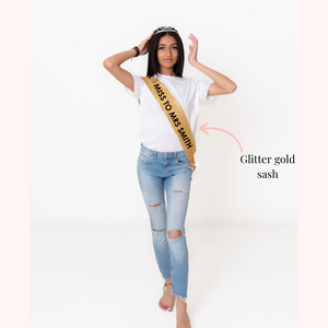 glitter personalised custom sash