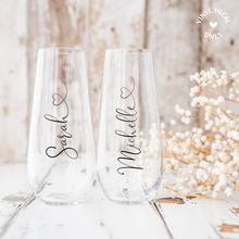 Load image into Gallery viewer, custom personalised vinyl decal stickers for wine champagne whiskey glasses