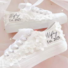 Load image into Gallery viewer, personalized floral sneakers custom wedding and special occasion shoes