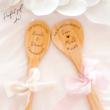 Load image into Gallery viewer, custom wooden engraved baking kitchen spoons wedding bridal shower gift