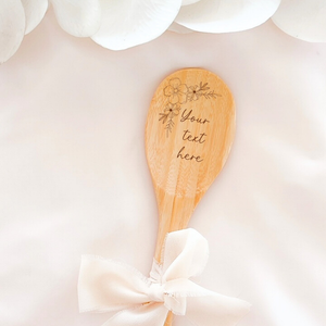 custom wooden engraved baking kitchen spoons wedding bridal shower gift