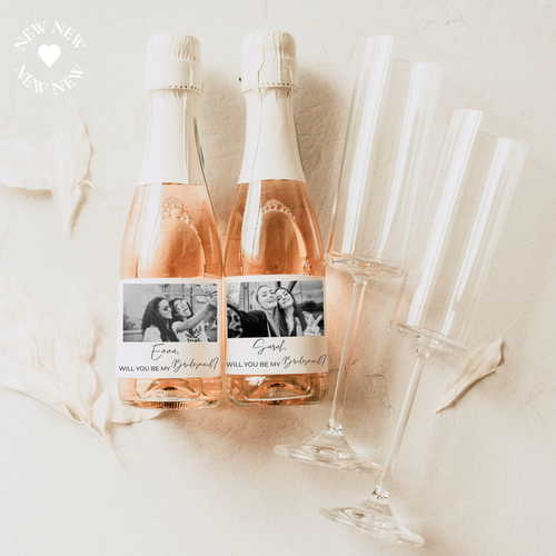 custom personalised champagne wine label with photo