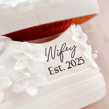 Load image into Gallery viewer, personalized floral sneakers custom wedding and special occasion shoes