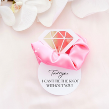 Load image into Gallery viewer, Personalised satin scrunchie bridesmaid proposal cards