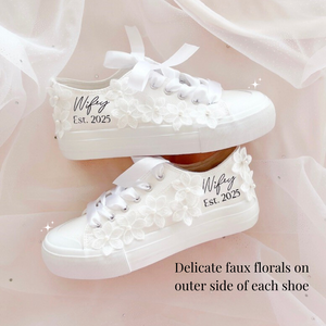 personalized floral sneakers custom wedding and special occasion shoes