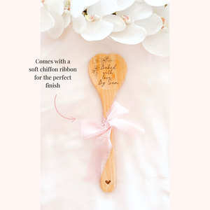 custom wooden engraved baking kitchen spoons wedding bridal shower gift