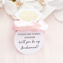 Load image into Gallery viewer, Personalised satin scrunchie bridesmaid proposal cards