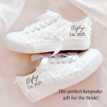 Load image into Gallery viewer, personalized floral sneakers custom wedding and special occasion shoes