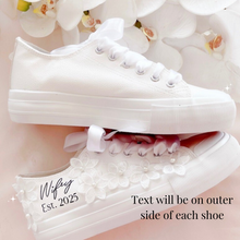 Load image into Gallery viewer, personalized floral sneakers custom wedding and special occasion shoes