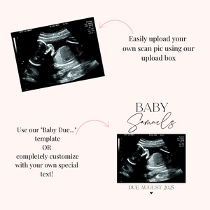 Ultrasound scan custom personalized baby grow baby pregnancy announcement onesie