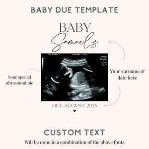 Ultrasound scan custom personalized baby grow baby pregnancy announcement onesie