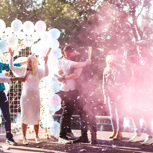 Gender reveal smoke powder cannon popper