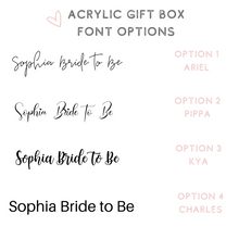 Load image into Gallery viewer, Acrylic gift box font options