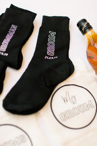 Groom Groomsman Best Man personalised socks wedding gifts