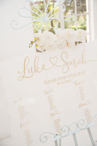 Acrylic wedding seating chart