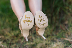 I'm going to be Mrs shoe sticker decal for engagement photoshoot