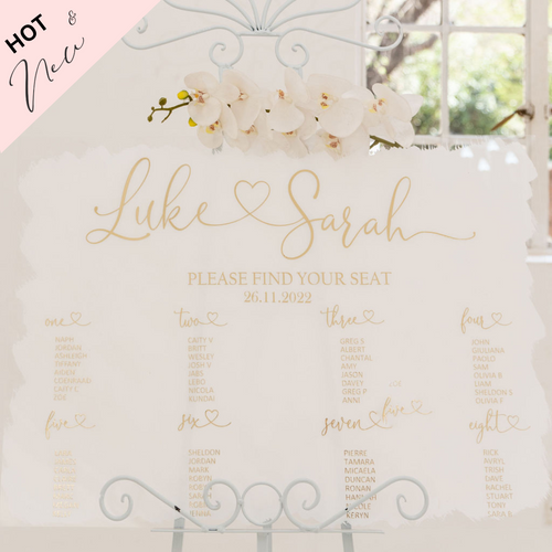 Acrylic wedding seating charts