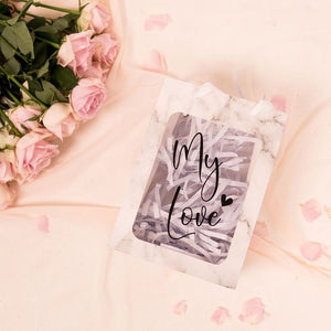 Marble Personalized Gift Bags with Clear Window